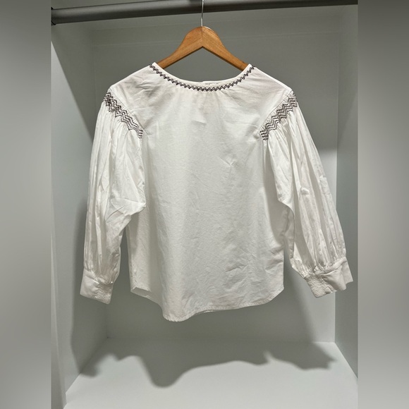 Madewell Embroidered Poplin Balloon-Sleeve Top small NEW Boho cotton cottagecore - Picture 13 of 13